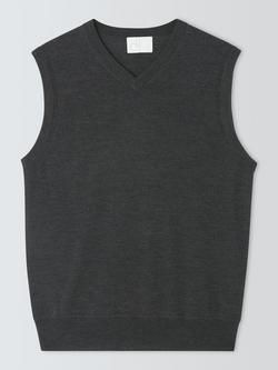 John Lewis Merino Wool Knitted Tank Top, Asphalt Marl