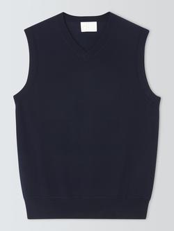 John Lewis Merino Wool Knitted Tank Top, Navy