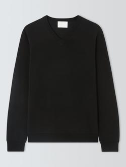 John Lewis Merino Wool V-Neck Jumper, Black