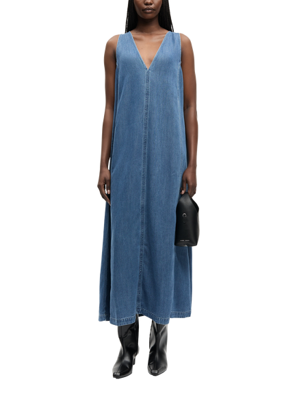 Samsøe Samsøe Skylar Sleeveless Denim Maxi Dress, Blue, Blue