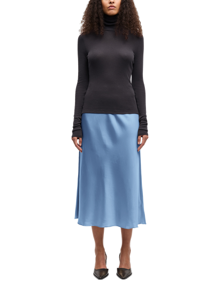 Samsøe Samsøe Miley Satin Midi Skirt, Blue, Blue