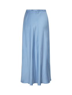 Samsoe & Samsoe Miley Satin Midi Skirt, Blue - view 2, Blue