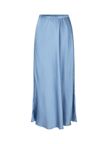 Samsøe Samsøe Miley Satin Midi Skirt, Blue - view 2, Blue
