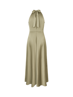 Samsoe & Samsoe Rheo Sleeveless Satin Midi Dress, Green - view 2, Green