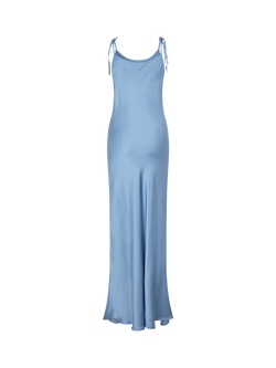 Samsoe & Samsoe Singa Satin Slip Maxi Dress, Blue - view 2, Blue