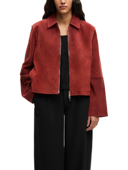 Samsøe Samsøe Lylo Pure Suede Jacket, Dark Red, Dark Red