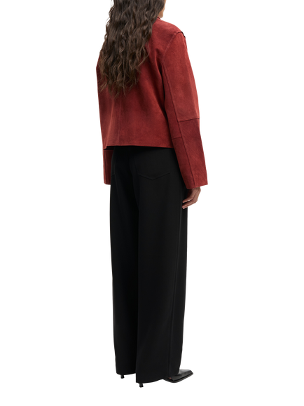 Samsøe Samsøe Lylo Pure Suede Jacket, Dark Red - view 2, Dark Red