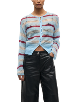 Samsoe & Samsoe Hera Stripe Wool Rich Cardigan, Multi, Multi