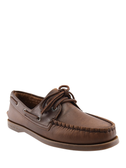 Sperry Authentic Original Leather 2 Eye Boat Shoes, Medium Brown - view 2, Medium Brown