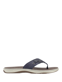 Sperry Baitfish Leather Thong Sandals, Navy, Navy