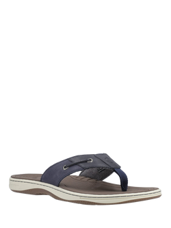 Sperry Baitfish Leather Thong Sandals, Navy - view 2, Navy