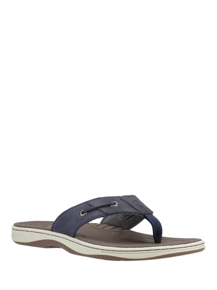 Sperry Baitfish Leather Thong Sandals, Navy - view 2, Navy