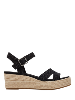 TOMS Audrey Platform Wedge Espadrille Sandals, Black, Black