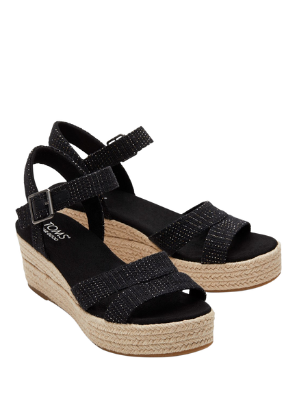 TOMS Audrey Platform Wedge Espadrille Sandals, Black - view 2, Black