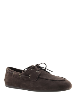 Sperry Leather Slim Boat Shoes - view 2, Dark Brown