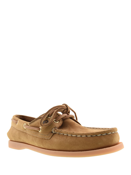Sperry Authentic Original Leather 2 Eye Boat Shoes, Tan - view 2, Tan