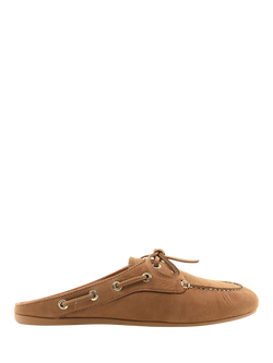 Sperry Leather Slim Boat Mules, Tan, Tan