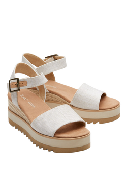 TOMS Diana Platform Wedge Sandals, Natural - view 2, Natural