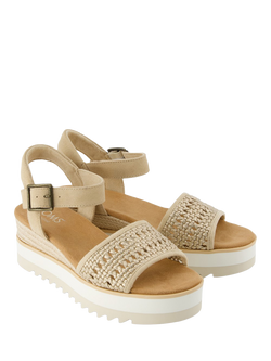 TOMS Diana Platform Wedge Sandals, Champagne - view 2, Champagne