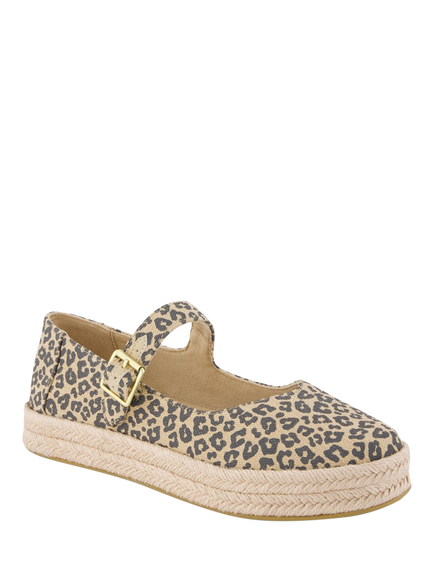 TOMS Carolina Animal Print Mary Jane Flatform Espadrilles, Oatmeal - view 2, Oatmeal