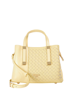 Dune London Dinkydorry Textured Tote Bag, Lemon, Lemon
