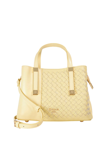 Dune London Dinkydorry Textured Tote Bag, Lemon, Lemon