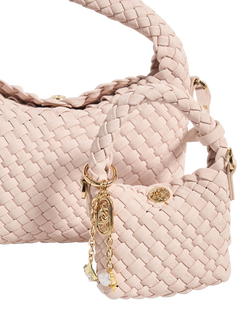 Dune London Deliberatexs Woven Bag Charm, Blush