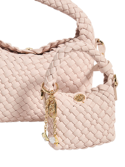 Dune London Deliberatexs Woven Bag Charm, Blush