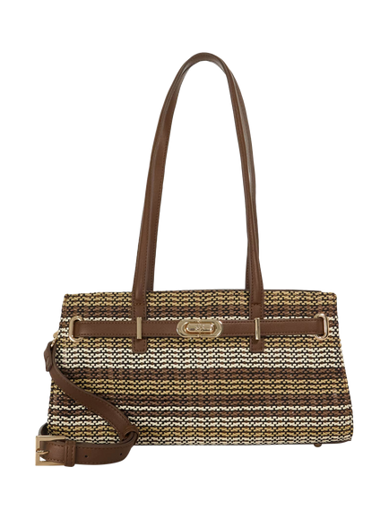 Dune London Depend Textured Panel Handbag, Brown, Brown