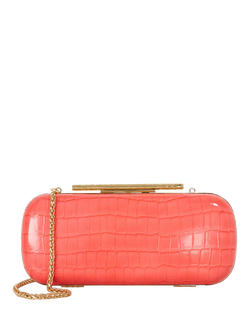 Dune London Body Chain Strap Clutch Bag, Coral, Coral