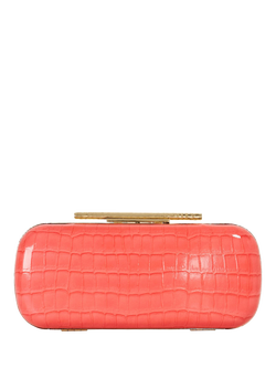 Dune London Body Chain Strap Clutch Bag, Coral - view 2, Coral