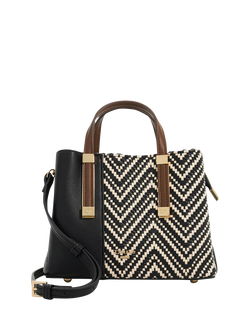 Dune London Dinkydorry Textured Handbag, Black/White, Black/White