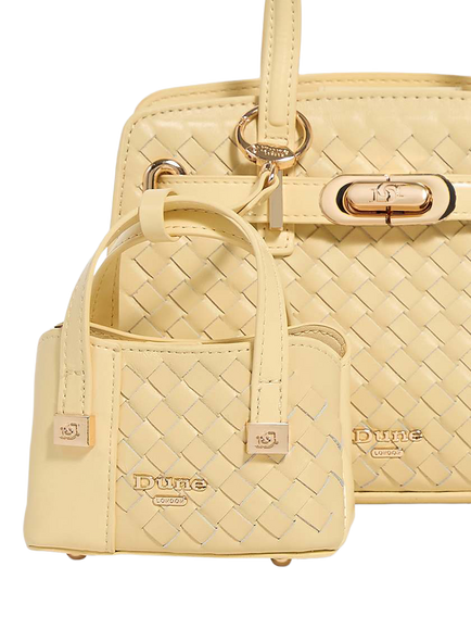 Dune London Small Dorry Tote Bag Charm - view 2, Yellow