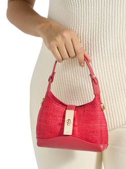 Dune London Supportive Raffia Chain Strap Micro Bag, Red - view 2, Red