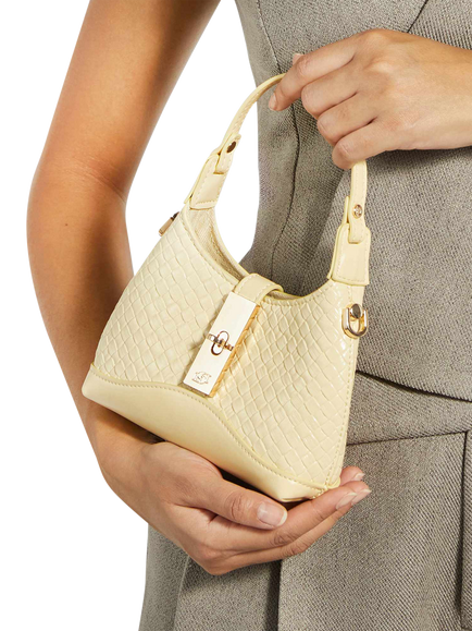 Dune London Supportive Chain Strap Micro Bag, Yellow - view 2, Yellow