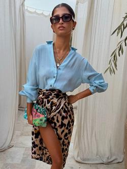 Never Fully Dressed Jaspre Animal Print Skirt, Brown Multi, Brown Multi