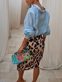 Never Fully Dressed Jaspre Animal Print Skirt, Brown Multi - view 2, Brown Multi