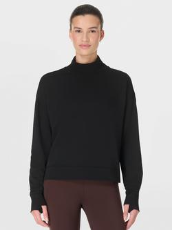Sweaty Betty After Class Funnel Neck Sweatshirt, Black