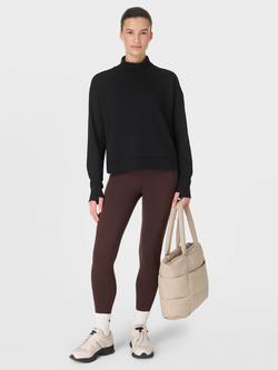 Sweaty Betty After Class Funnel Neck Sweatshirt - view 2, Black
