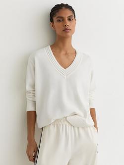 Reiss Cherish V-Neck Jumper, Ivory, Ivory