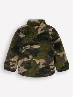Mini Boden Kids' Cosy Borg Jacket, Camo Badges - view 2, Camo Badges