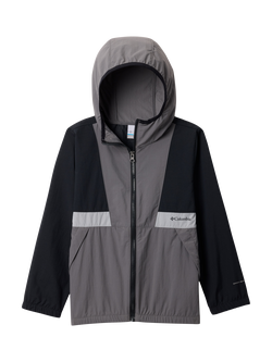 Columbia Kids' UV Windbreaker Jacket, Black/Grey, Black/Grey