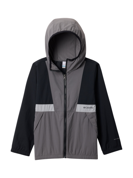 Columbia Kids' UV Windbreaker Jacket, Black/Grey, Black/Grey