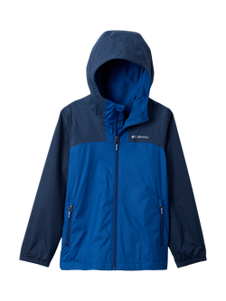 Columbia Kids' Rainy Trails Waterproof Jacket, Blue/Navy, Blue/Navy