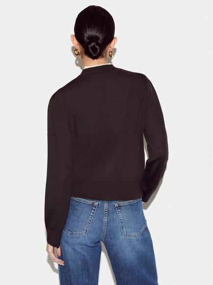 Jigsaw Double Layer Pure Wool Cardigan, Brown - view 2, Brown