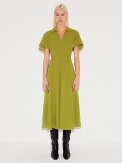 Jigsaw Belted Cap Sleeve Shirt Dress, Green