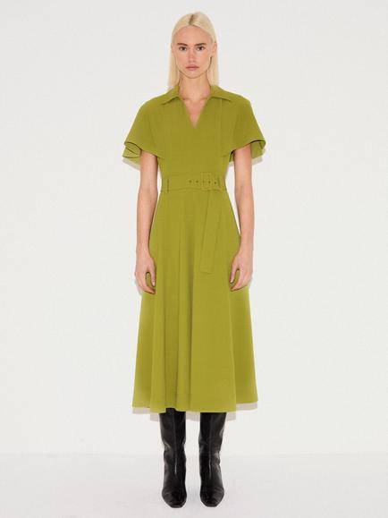 Jigsaw Belted Cap Sleeve Shirt Dress, Green