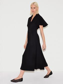 Jigsaw Belted Cap Sleeve Shirt Dress, Black