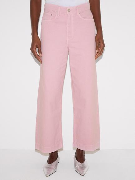 Jigsaw Tyne Wide Leg Cropped Jeans, Pink, Pink