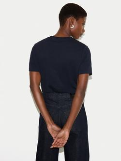 Jigsaw Crew Neck Supima Cotton Crew Neck T-Shirt - view 2, Navy